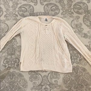 Old Navy White Knit Pullover Sweater